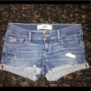Hollister destroyed denim shorts